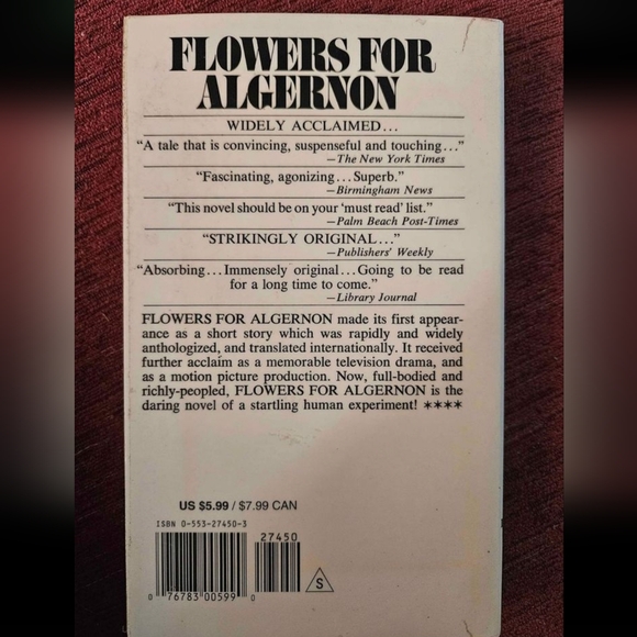 Flowers For Algernon by Daniel Keyes - Picture 2 of 2